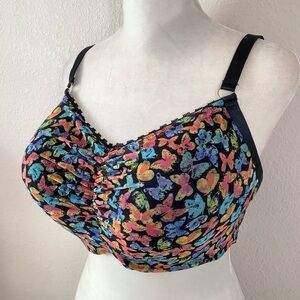 SAVAGE X FENTY Mesh Butterfly Bra 3X Wire-Free Molded Cups Colorful NWOT Whimsy